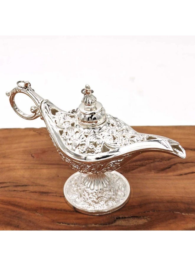 واي نوت مصباح ديكوري فضي على طراز علاء الدين – تصميم معدني فاخر بلمسة شرقية - Image 1