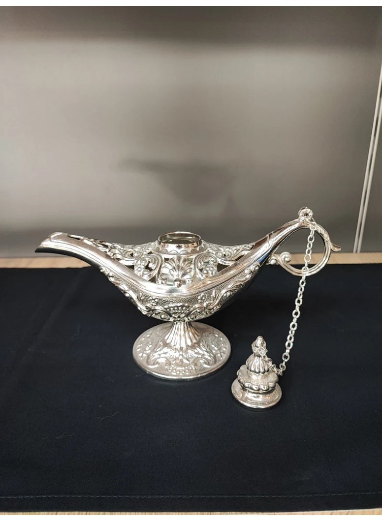 واي نوت مصباح ديكوري فضي على طراز علاء الدين – تصميم معدني فاخر بلمسة شرقية - Image 3