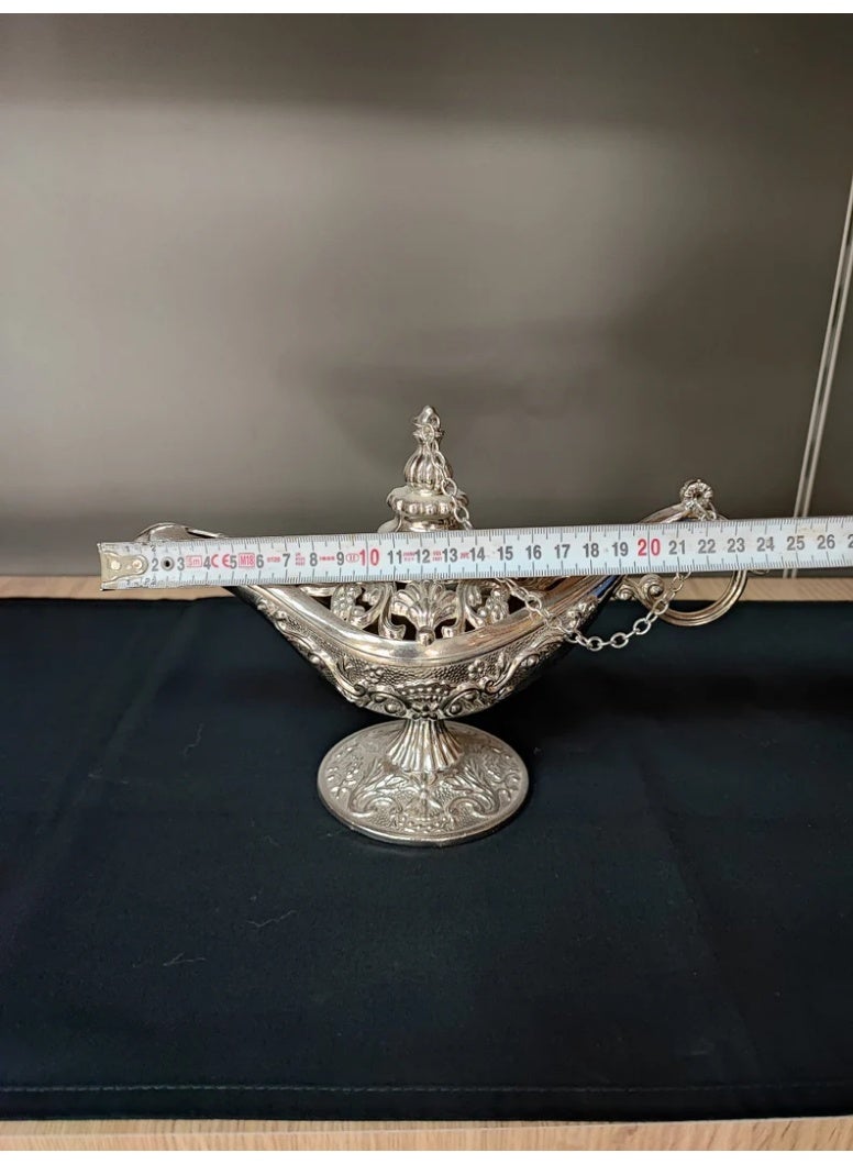 واي نوت مصباح ديكوري فضي على طراز علاء الدين – تصميم معدني فاخر بلمسة شرقية - Image 4