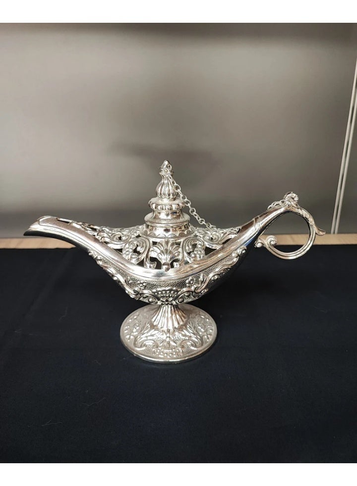 واي نوت مصباح ديكوري فضي على طراز علاء الدين – تصميم معدني فاخر بلمسة شرقية - Image 5