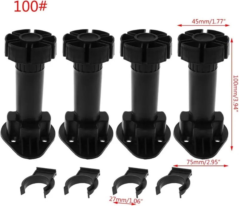 Bed Risers 4pcs Adjustable Height Cupboard Foot Cabinet Leg for Kitchen Bathroom(120-150 mm) - Image 4