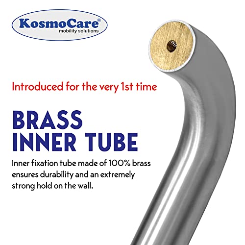KosmoCare 304 Grade Stainless Steel Grab Bar, Wall Mounted Safety Straight Grab Bar for Bathroom, Grab Bars for Toilet Senior Citizens, Toilet Grab bar for Elderly (25 mm Diameter X 10-inch Length) - Image 4