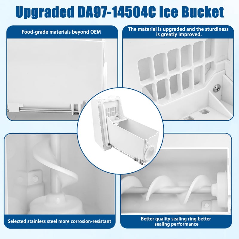 Garsoo DA97-14504C, DA97-14504A Ice Container, Ice Bucket, Compatible with Samsung Ice Maker Replacement Ice Tray Ice Container Assembly Parts RF23J9011SR, RF23HTEDBSR, RF22KREDBSR Ice Bin,etc-1 yr Warranty - Image 5