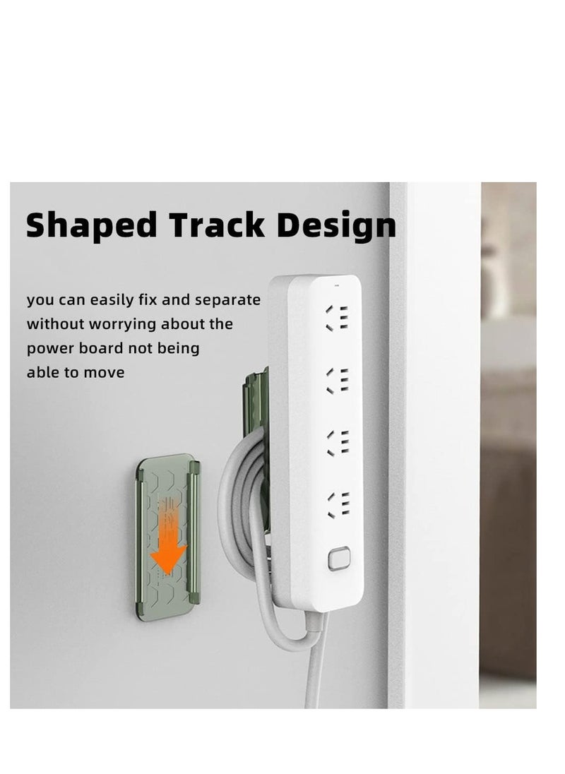 Peachjoy 4 Pcs Power Strip Holder, Adhesive Punch-Free Socket Self Desktop Fixer, Wall Mounted Fixator Punch Free Power Strip Remote Control Holder, for WiFi Router Kitchen Home and Office  - Image 5