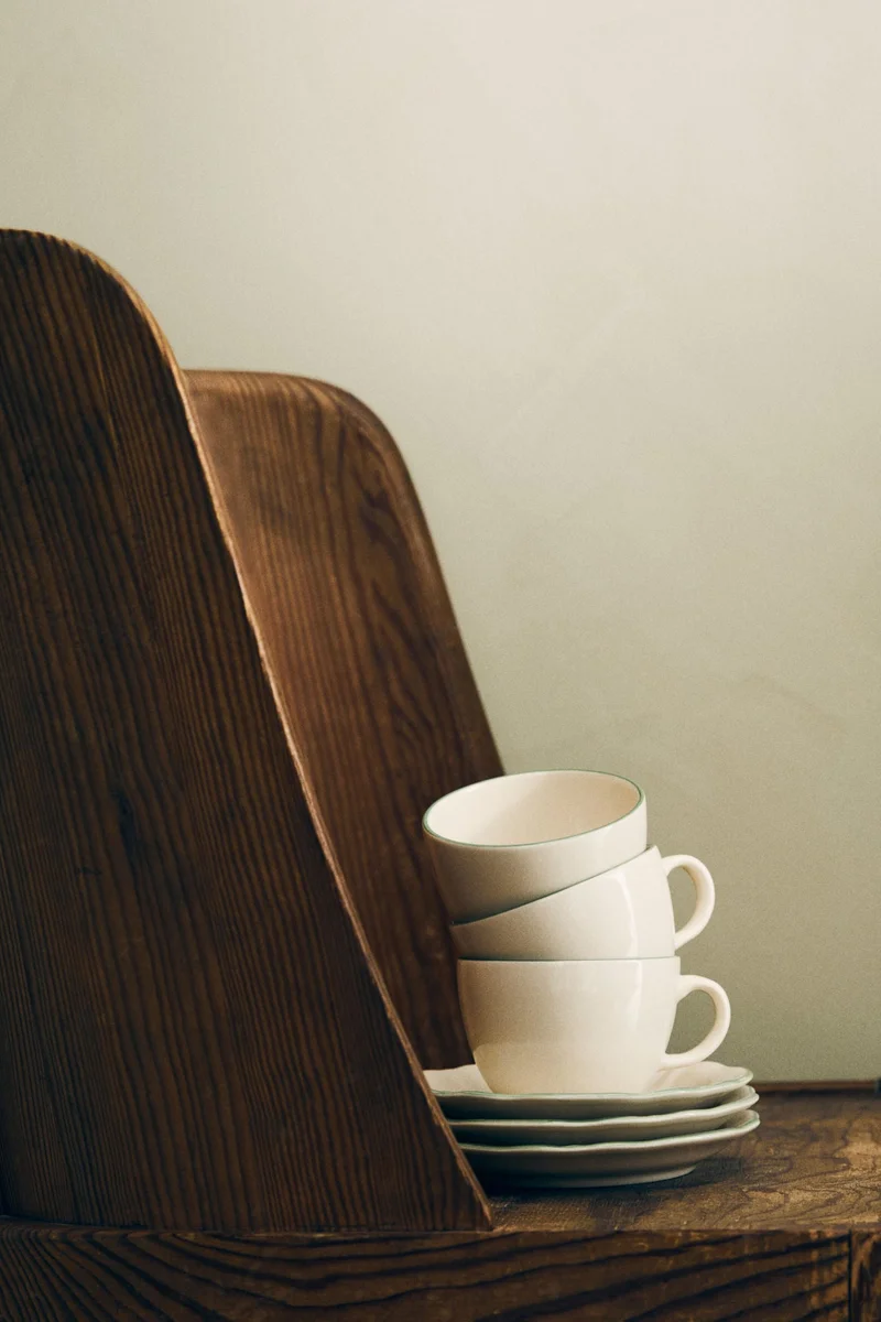 اتش اند ام كوب من الفخار مع صحن - عبوة من قطعتين