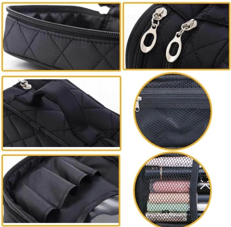 Fabskin Makeup Pouch Bag Organiser | Large Cosmetic Vanity Bag for Women Pouch Bag for Women | Makeup Bag for Travel, Cosmetic Pouch, Makeup Organizer Perfectly Fit in Any Suitcase Or Big Bag - Black - Image 5