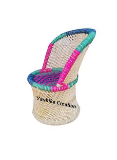 YASHIKA CREATION YASHIKA CREATION Handicraft Bamboo Cane Bar Stool Mudda Chair Natural Indoor Outdoor Furniture Sarkanda Wooden Small Muddi Durable MultiFunctional Suitable for Home Garden Multicolour  - Image 2