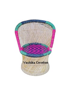 YASHIKA CREATION YASHIKA CREATION Handicraft Bamboo Cane Bar Stool Mudda Chair Natural Indoor Outdoor Furniture Sarkanda Wooden Small Muddi Durable MultiFunctional Suitable for Home Garden Multicolour  - Image 1