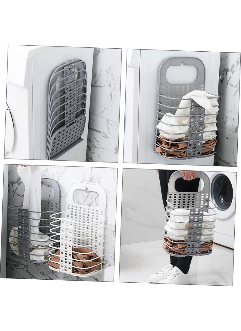 PRAMANTA PRAMANTA Dirty Hamper Clothes Storage Basket for Laundry Station Home Use Folding Adjustable Wall Washing Machine Hanging BasketBinHamper 1Pcs  - Image 2
