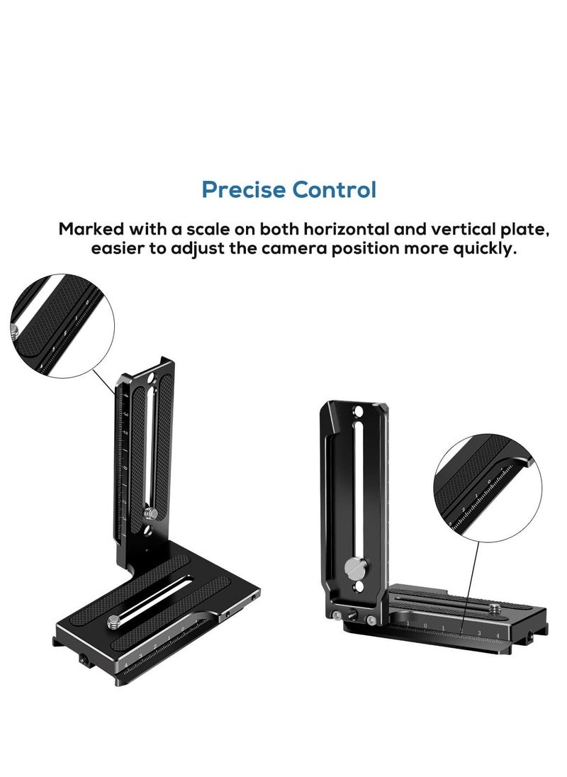 SYOSI - Aluminum L Bracket Vertical Horizontal Switching Quick Release Plate for DJI Ronin RS2 RSC2 for Zhiyun Weebill-S Gimbal Stabilizer Tripod Monopod and SLRs - Image 1