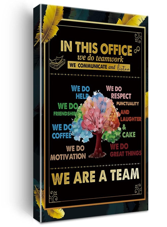 Nvhai Inspirational Wall Art in This Office We are a Team Canvas Painting Prints for Home Wall Decor Framed Team Spirit Artwork Office Decor Gifts (12x15 Inch) - Image 1