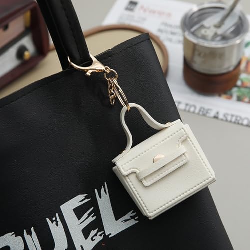 Alunsito 6 Pack Mini Makeup Bag Keychains Small Backpack Keyrings Cute Coin Purse PU Leather Lipstick Bag Card Holder Data Cable Organizer Fashion Bag Pendant Charms Accessories for Women Girls - Image 3