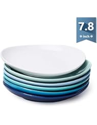 Sweese 151.003 Porcelain Dessert Salad Plates - 7.8 Inch - Set of 6, Cold Assorted Colors - Image 1