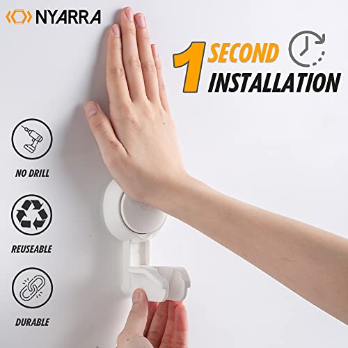 Nyarra Vacuum Suction Wall Mounted Hand Shower Holders for Bathroom, Drill Free Installation - Adjustable, Reusable Shower Head Stand - Suction Wall Clips for Hanging - Pack of_1 [NR-0619] - Image 2