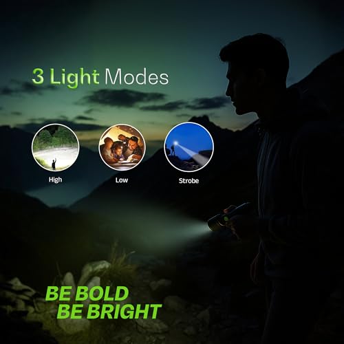 iBELL مصباح يدوي قابل لإعادة الشحن IBELL LUMINEX 850 عالي القوة، 3 أوضاع إضاءة، 15 واط، بطارية 2200 مللي أمبير، تكبير تلسكوبي، شحن نوع C، مصباح LED، مدى بعيد، للاستخدام المنزلي، الخارجي والطوارئ (رمادي) - Image 3