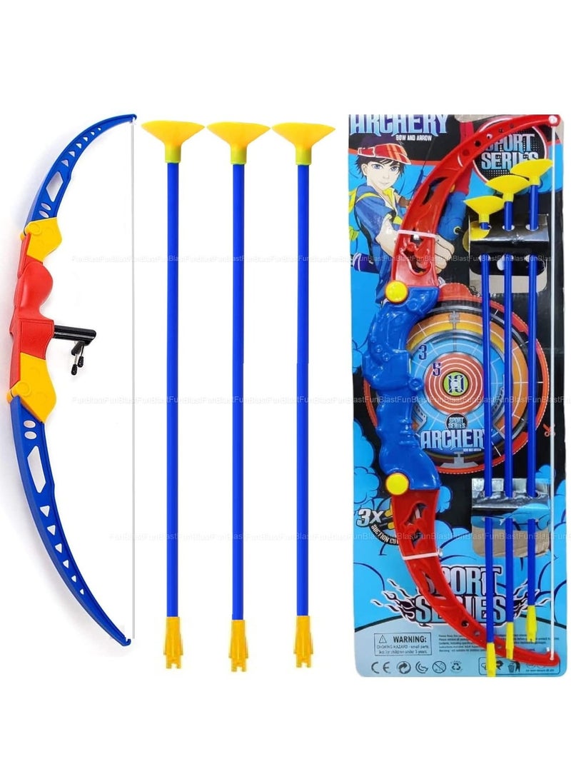FunBlast Arrow Toy Set – Target Shooting Archery Toy Set, Real Action Shooting Bow and Arrow, Indoor and Outdoor Shooting Game, 1 Bow and 3 Arrow - Image 1