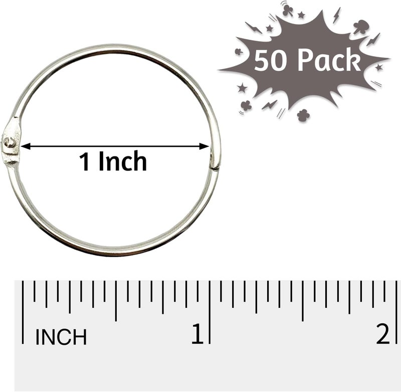OWLKELA Binder Rings 1 Inch (50 Pack), Loose Leaf Binder Ring, Metal Book Rings, Rings for Flash Cards, Flash Card Rings, Index Card Rings, Clip Rings, Nickel Plated Steel Binder Rings, Key Rings - Image 2
