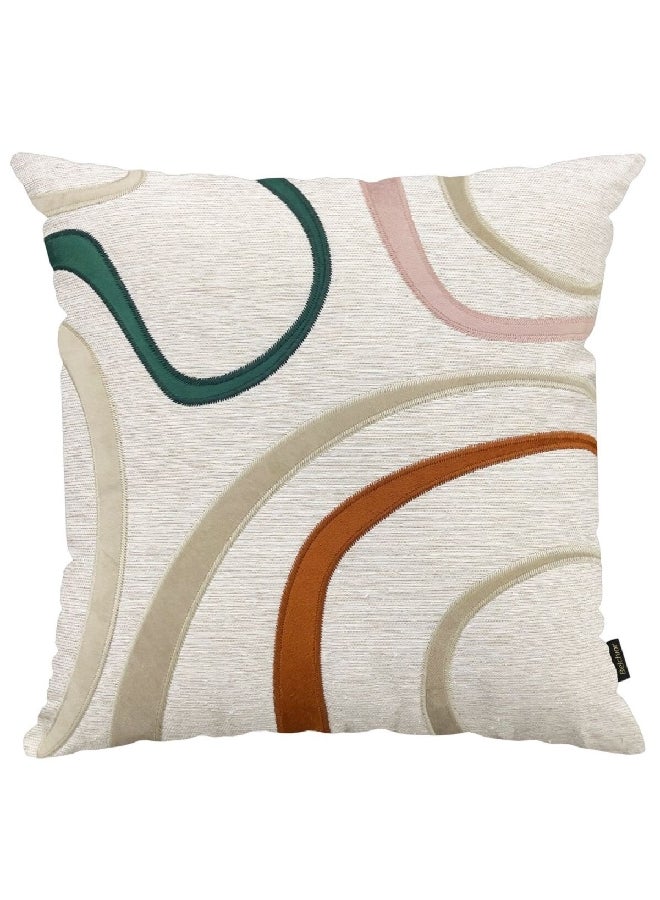 Concept Line Embroidery Detail Decorative Cushion Multicolour 50 x 50 cm 472437