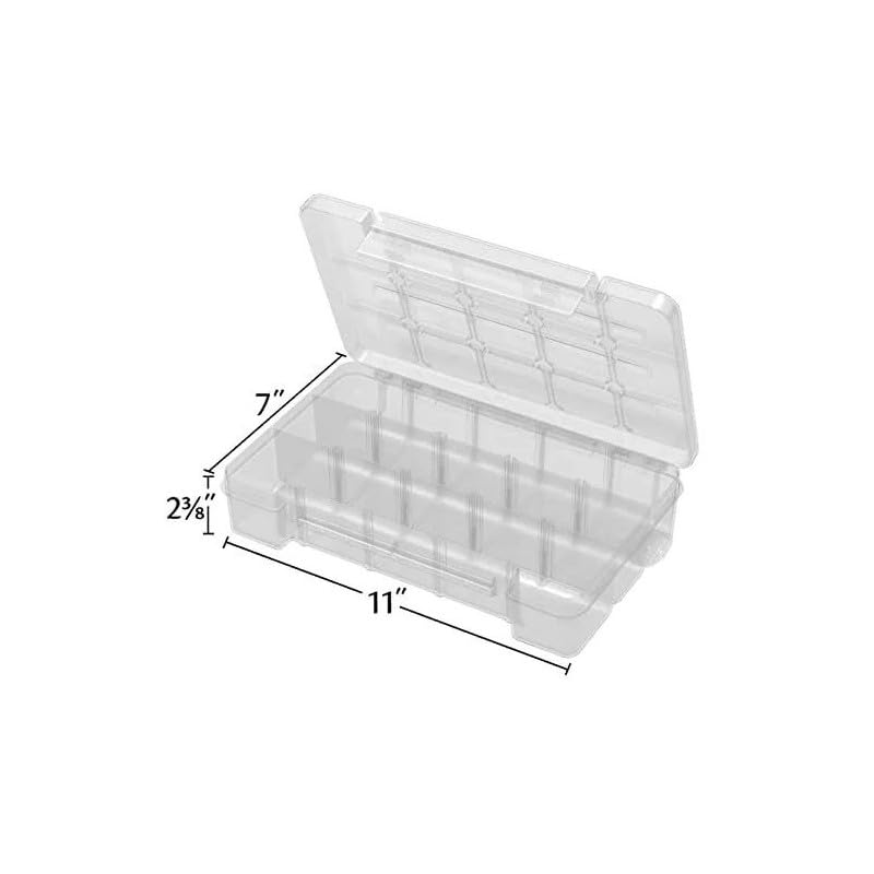 Akro-Mils 05805 Plastic Portable Parts Storage Case for Hardware and Crafts with Hinged Lid and 4 Adjustable Dividers, (11-Inch x 7-Inch x 2-3/8-Inch), Medium, Clear - Image 3