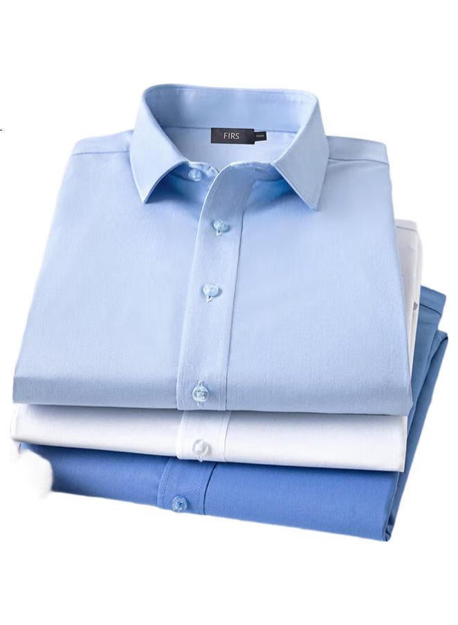 Firs Natural Fiber Long-Sleeve Shirt For Men, All-Season Business Casual Formal Wear, Men'S Dress Shirt - Image 3