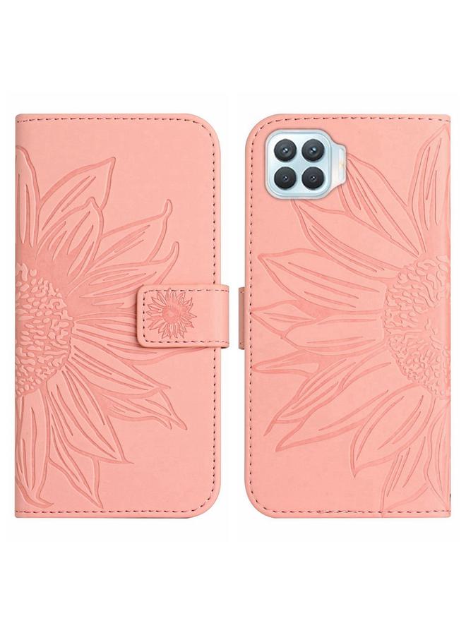 إيروريكس جراب لهاتف OPPO A73 4G، جراب هاتف جلدي قلاب بنقشة زهرة الشمس مع حبل تعليق - Image 2