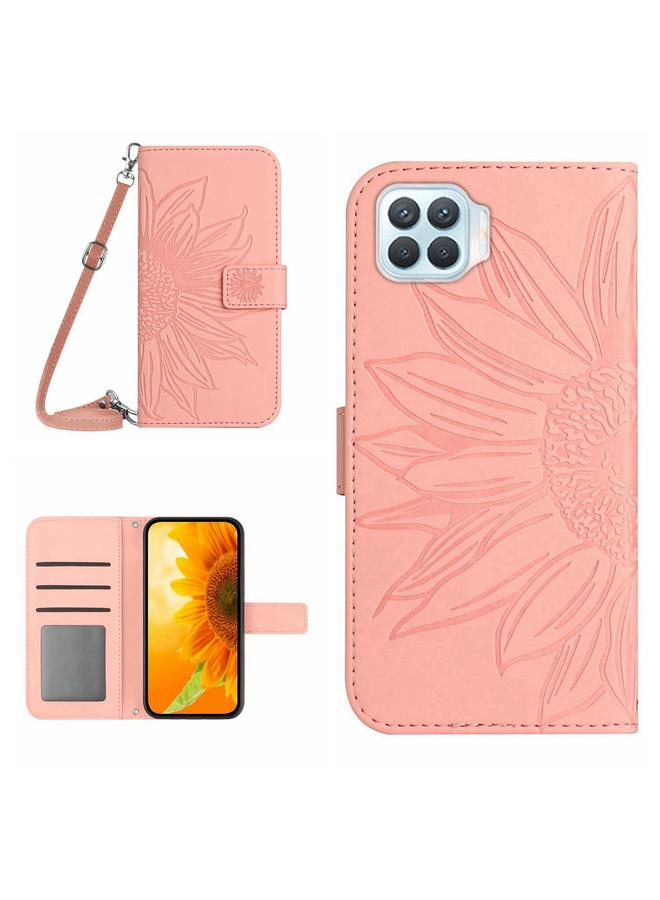 إيروريكس جراب لهاتف OPPO A73 4G، جراب هاتف جلدي قلاب بنقشة زهرة الشمس مع حبل تعليق - Image 1