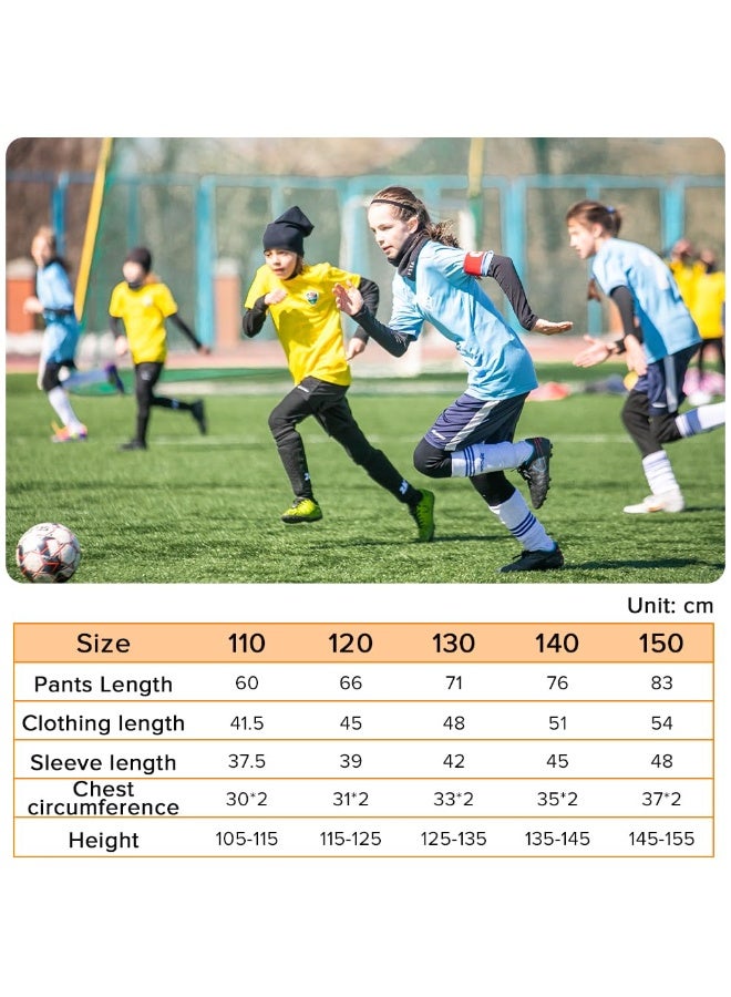 ياكيتر ملابس حرارية للأطفال، مجموعة ملابس حرارية للأولاد والبنات من 4 إلى 16 سنة (أسود) - Image 5