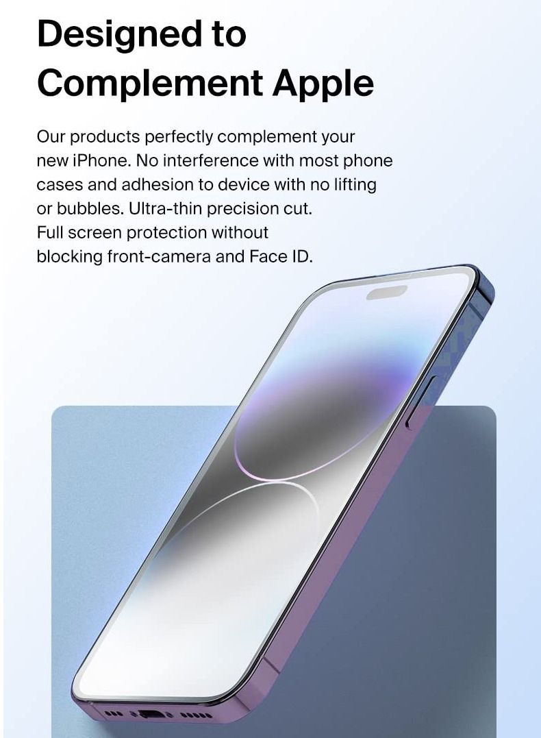 BORTONY Pack of 2 Screen Protector for 14 Pro Sensor Protection Dynamic Island Case Friendly Tempered Glass Film 9H Hardness HD Clear For Apple iPhone 14 Pro [6.1 inch] - Image 3
