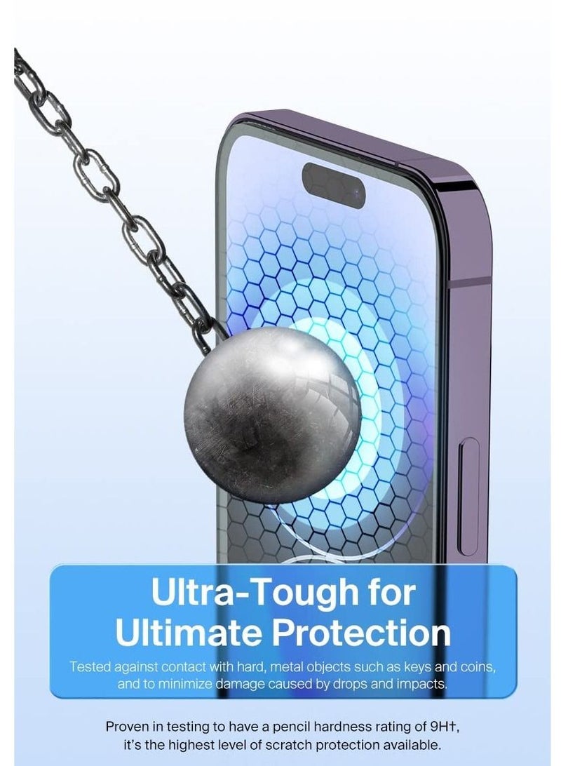 BORTONY Pack of 2 Screen Protector for 14 Pro Sensor Protection Dynamic Island Case Friendly Tempered Glass Film 9H Hardness HD Clear For Apple iPhone 14 Pro [6.1 inch] - Image 5