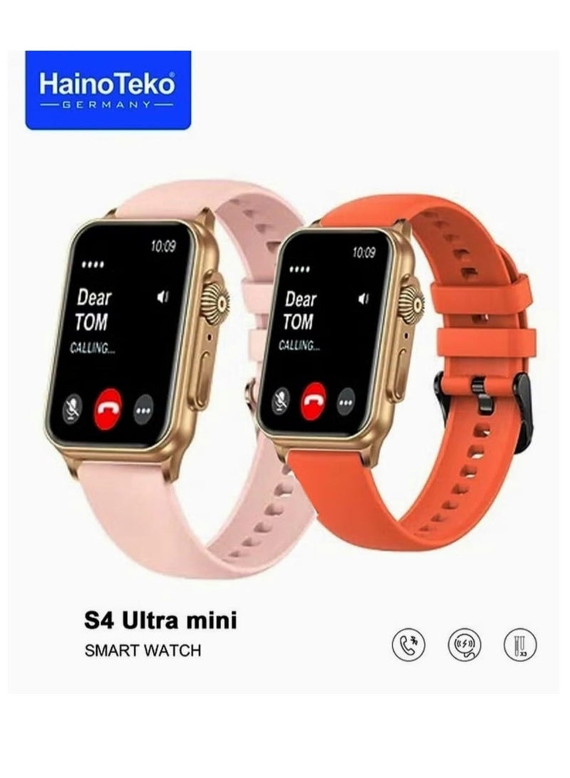 Haino Teko Smart Watch S4 Ultra Mini Screen Amoled With Two Silicone Straps And Wireless Charger - Image 1