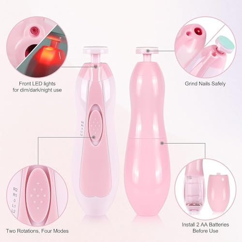 AMBROSIAL STORE Baby Nail File Grinder Set Safe Nail Trimmer Kit For Kids Safe& Effective Baby Manicure Manicure Tools,Multicolor - Image 5