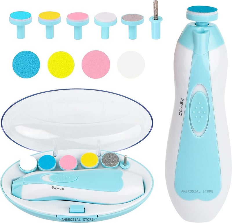 AMBROSIAL STORE Baby Nail File Grinder Set Safe Nail Trimmer Kit For Kids Safe& Effective Baby Manicure Manicure Tools,Multicolor - Image 1