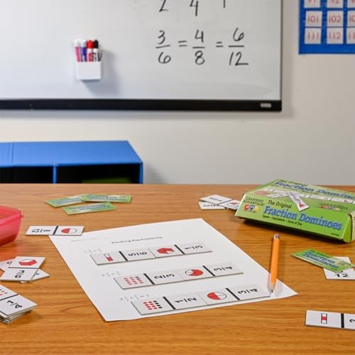 LEARNING ADVANTAGE The Original Fraction Dominoes | Homeschool Learning Fraction Game | 45 Dominoes | Math Manipulative for Kids | Teach Equivalents, Addition and Subtraction - Image 4