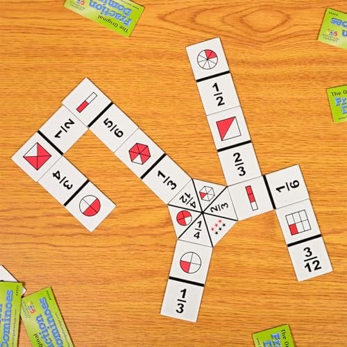 LEARNING ADVANTAGE The Original Fraction Dominoes | Homeschool Learning Fraction Game | 45 Dominoes | Math Manipulative for Kids | Teach Equivalents, Addition and Subtraction - Image 5