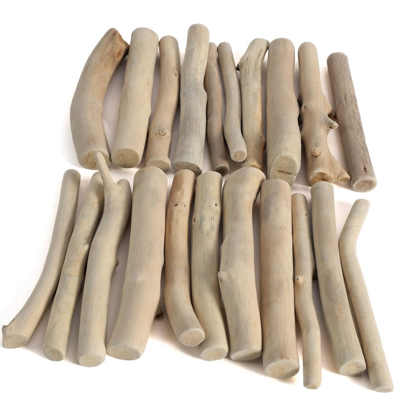 BYHER Driftwood for Crafts, 4.7 Inch Long 0.4-0.8 Inch in Diameter Driftwood Sticks for DIY Crafts Photo Props School Projects, Beach Wood Crafts Decor (20Pcs) - Image 2