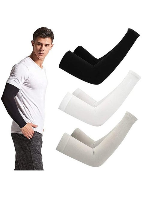 3 Pairs Cooling Arm Sleeves, UV Sun Protection Cooling Arm Cover for Women Men, Arm Protection for Basketball Golf Cycling Running Driving