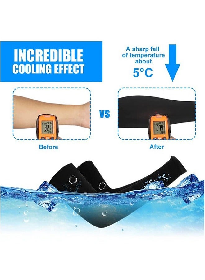 3 Pairs Cooling Arm Sleeves, UV Sun Protection Cooling Arm Cover for Women Men, Arm Protection for Basketball Golf Cycling Running Driving - Image 3