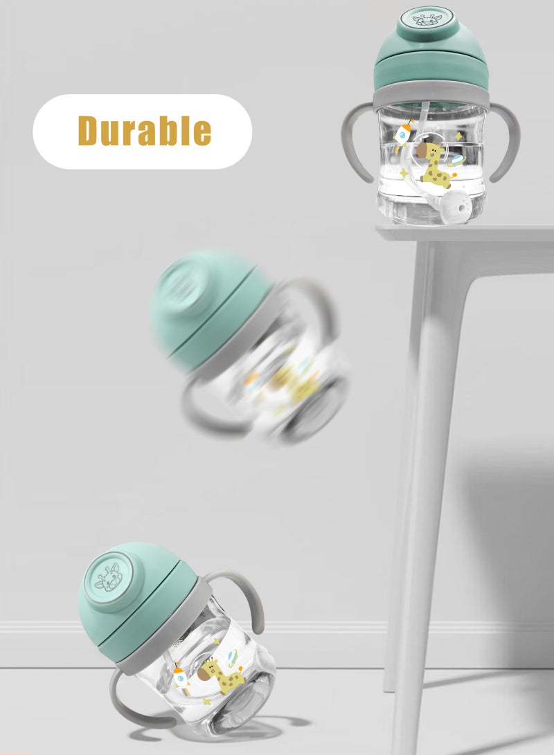 URbazaar 2-Pcs Baby Sippy Cups For 6 Months +, 345ml Baby Cup with Weighted Straw and Easy Grip Handles, Kids Water Bottle with Simple Flip Lid, 360 Degree Spill Proof Toddler Cup - Image 2
