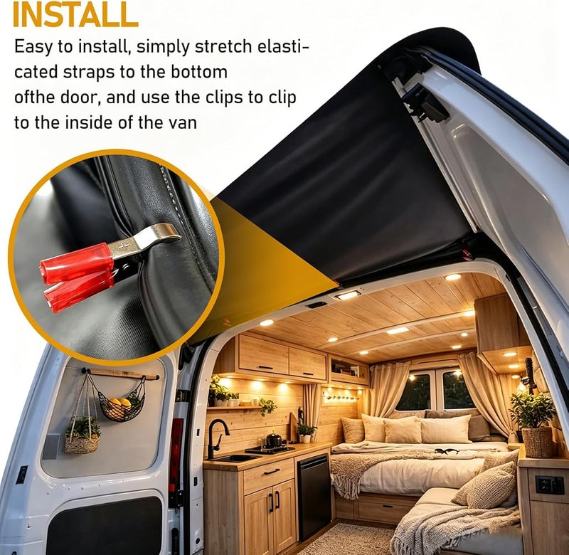 exsulity Rear Barn Door Awning Cover Weather Proof 180x114cm Vehicle Rear Door Rain Protection Canopy Sun Shade - Image 3