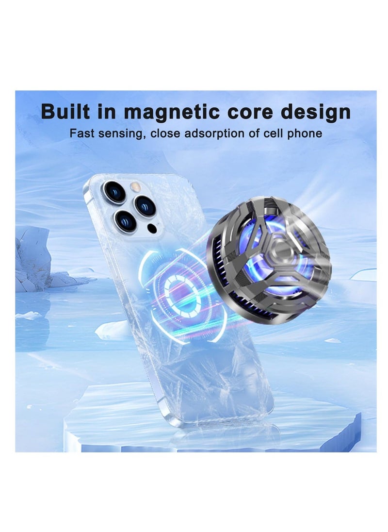 Loquat Mobile Phone Cooler, Magnetic Semiconductor Radiator, Lightweight 3-Level Adjustable Cooling Fan for Smartphones, Multifunctional Cooling Fan for Gaming and Video Calls (Black) - Image 3
