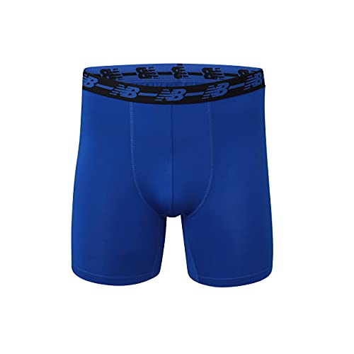 New Balance Men's Performance 5" No Fly Boxer Brief, 4-Pack, Medium, Black/Team Royal/Team Navy/Embers (NB3017-4) - Image 3