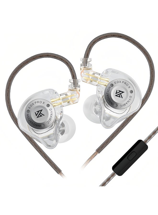 KZ EDX PRO X In-Ear Monitor Earphones – Super Linear Dynamic Driver, HiFi Audiophile IEM, 20-40000Hz Frequency Range, Detachable Cable, Ergonomic Transparent Design with HD Microphone for Music Gaming Calls - Image 1