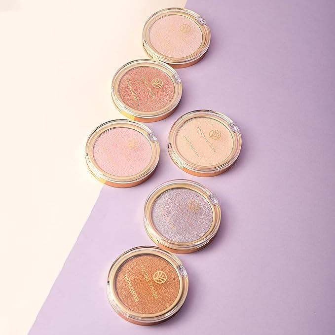 YOUNG VISION Baked Highlighter Powder Palette Sheer Pearl Shimmer Shades for Face Highlighter Makeup Highly Pigmented Iluminadores de Maquillaje 019 OzPack of 1