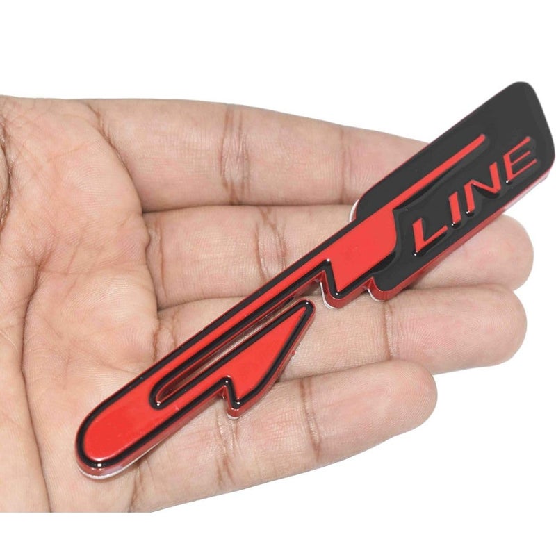 AUTO MT GT LINE RED Black Logo Metal 3D Car Logo Car Emblem 3D Badge Auto Racing Sport Sticker Decal - Image 2
