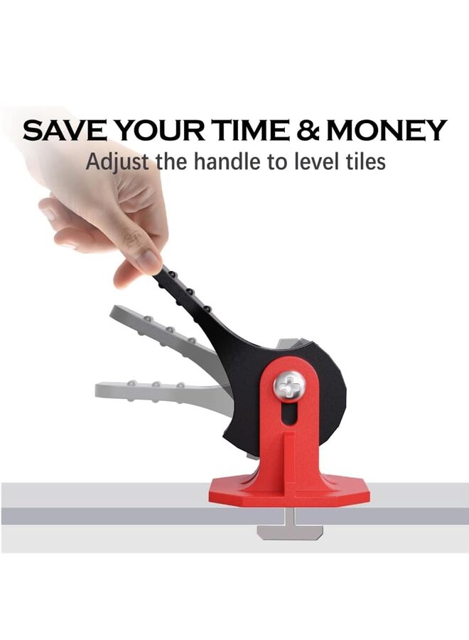 يُسلِّم نظام تسوية البلاط (٥٠ قطعة)، أدوات بلاط قابلة لإعادة الاستخدام لتركيب فواصل البلاط، نظام تسوية الأرضيات، أدوات تسوية الأرضيات، مادة تسوية ذاتية، أحمر - Image 4