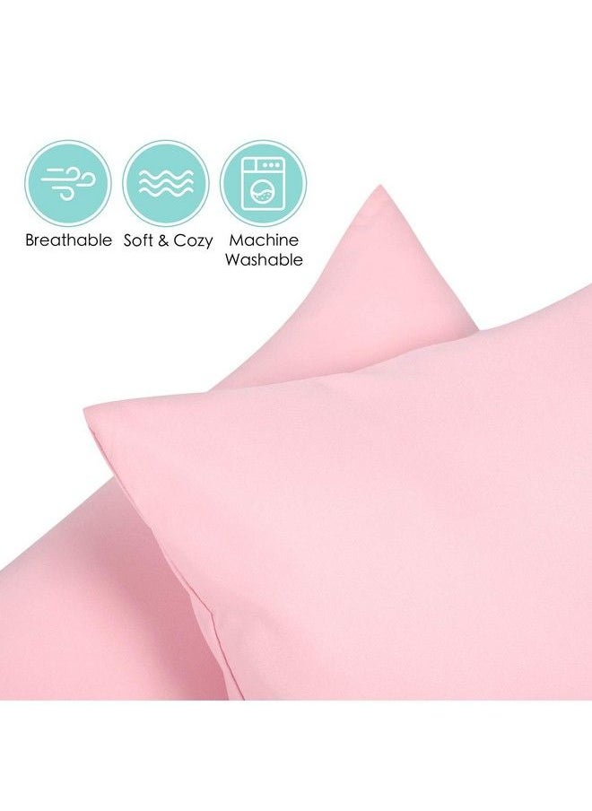 TILLYOU Toddler Pillowcase 2 Pack With Envelope Closure 13" X 18" Silky Soft Microfiber Travel Kids Pillowcase For Boys And Girls Pink  - Image 3