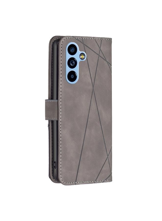 اس-توب جراب لهاتف Samsung Galaxy A54 5G مصنوع من الجلد بمشبك مغناطيسي ونقشة معينية - Image 3