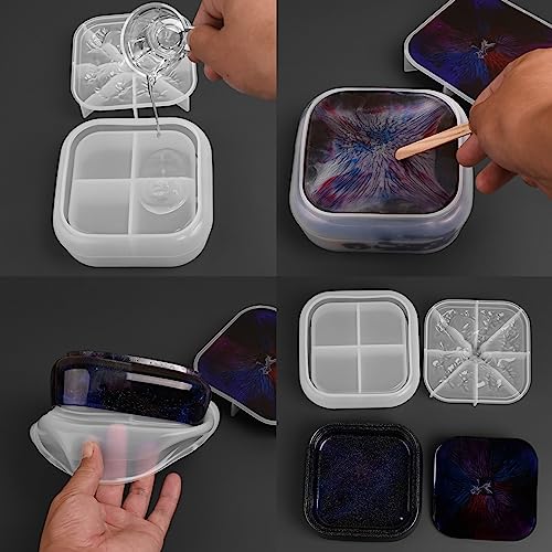 Moukiween Large Storage Box Molds with Lid, Resin Jar Mold, Silicone Box Mold for Storage Jewelry Epoxy Casting DIY Crafts - Image 5