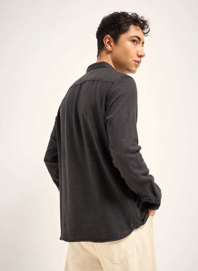 THE BEAR HOUSE Cotton Shirt for Men | Slim Fit, Long Sleeve, Casual or Formal Button-Down | Soft, Breathable Fabric for Work, Everyday, & All-Season Wear in Stylish
