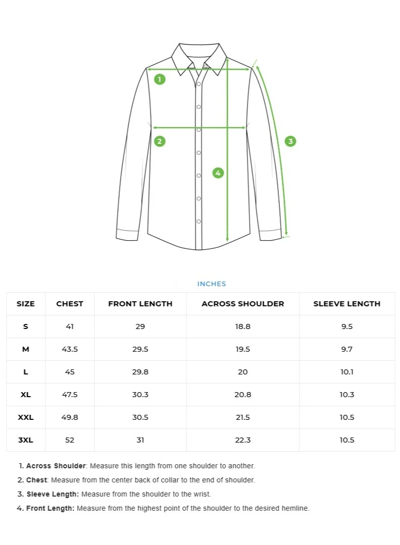 THE BEAR HOUSE Cotton Shirt for Men | Slim Fit, Long Sleeve, Casual or Formal Button-Down | Soft, Breathable Fabric for Work, Everyday, & All-Season Wear in Stylish